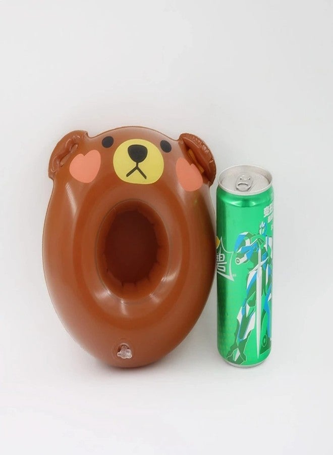 NYRWANA Bear Shape Drink Holders, Inflatable Pool Floats, Party 6Pc Drink Floats With Free Pump - Image 4